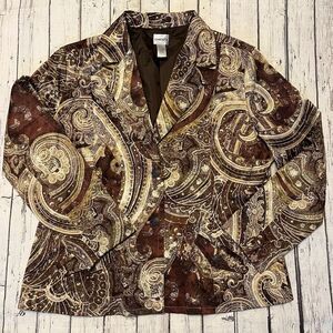 Chico's Women's Paisley Brown Jacket